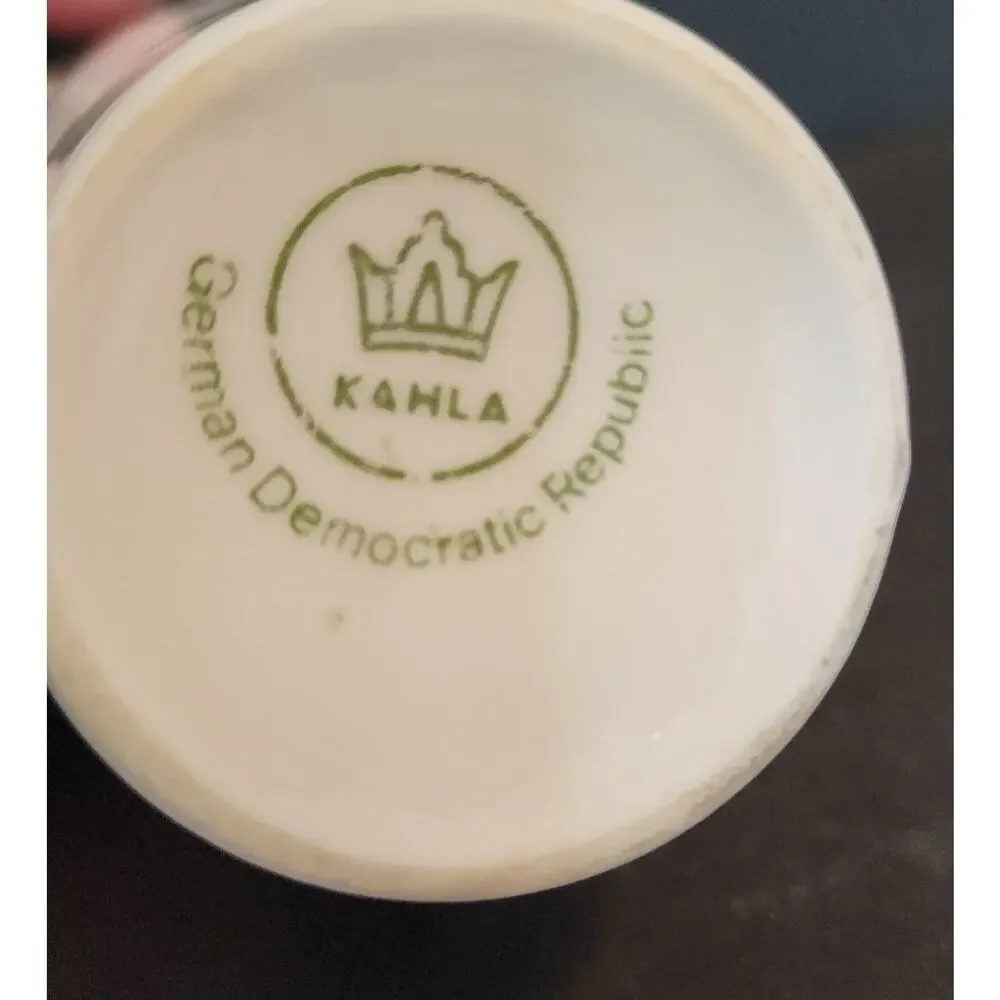 Vtg KAHLA Germany~Bird Of Paradise~ Creamer, Scalloped Edge, Gold Trim 4oz